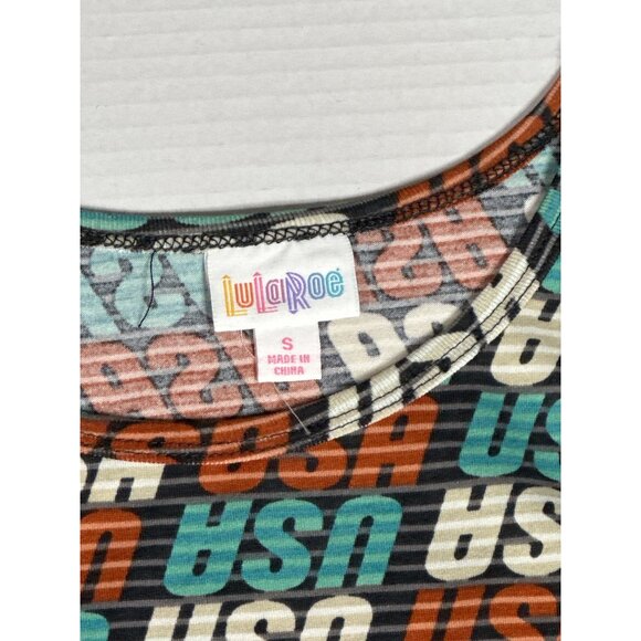 LuLaRoe Carly Dress Small Patriotic USA Stripes Americana Holiday New - Picture 4 of 5